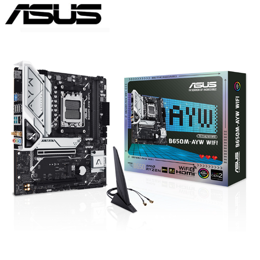【C+M超值組】 華碩 B650M-AYW WIFI 主機板 + AMD Ryzen 7-7800X3D 8核心 MPK 處理器