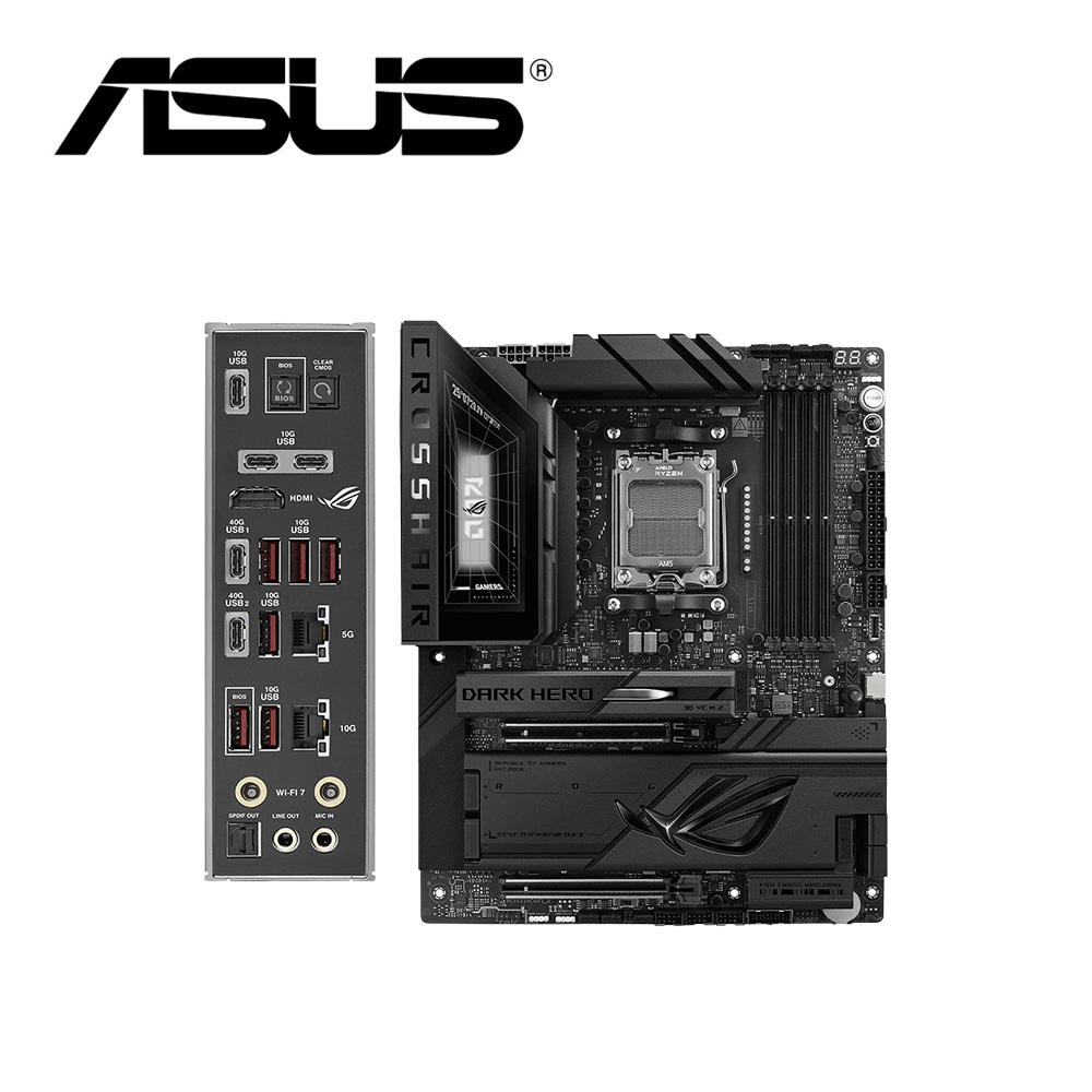 ASUS 華碩 ROG CROSSHAIR X870E DARK HERO 主機板+華碩 ROG Rapture GT-BE25000 電競路由器