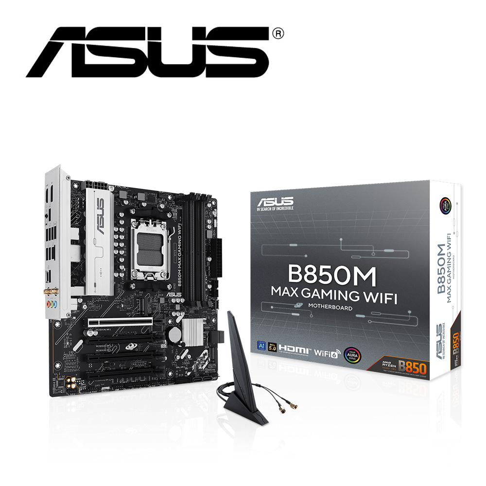 ASUS 華碩 B850M MAX GAMING WIFI 主機板+AMD R9 9900X3D+華碩 Prime LC 360 ARGB 一體式水冷
