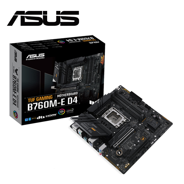 【C+M超值組】 ASUS TUF-GAMING-B760M-E-D4 主機板 + Intel Core i5-12400F 中央處理器 盒裝