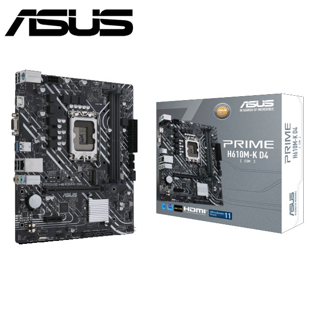 ASUS 華碩 PRIME H610M-K D4-CSM 主機板 + Intel Core i7-14700F 盒裝處理器