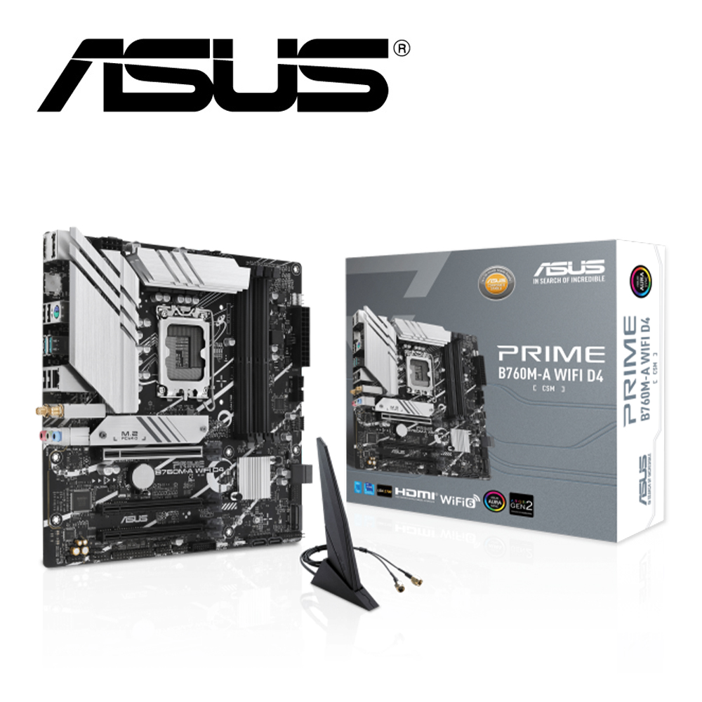 ASUS 華碩 PRIME B760M-A WIFI D4-CSM 主機板+華碩 TUF GAMING P1 鼠墊
