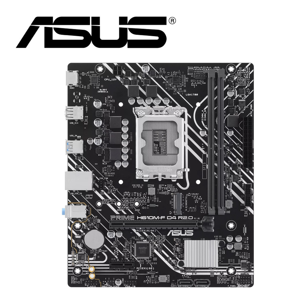 ASUS 華碩 PRIME H610M-F D4 R2.0 主機板+凌航 D4 16G/3200 NeoForza 記憶體
