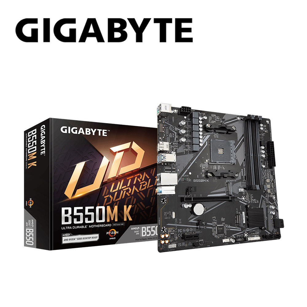 GIGABYTE 技嘉 B550M-K AMD 主機板+AMD R5 3400G 4核心