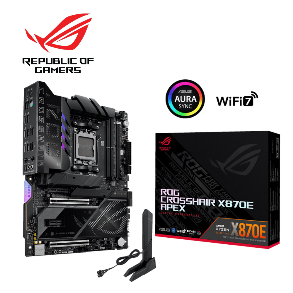 ASUS 華碩 ROG CROSSHAIR X870E APEX 主機板+AMD R7 9800X3D代理盒裝 8核/16緒
