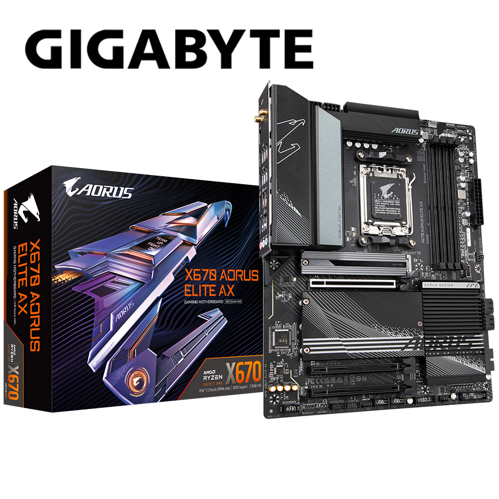 GIGABYTE 技嘉 X670 AORUS ELITE AX 主機板+AMD R7 7800X3D 8核/16緒 (M+C組合包)
