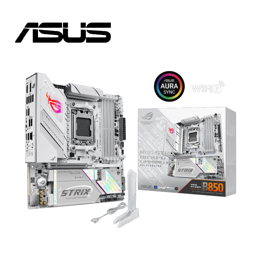 【C+M超值組】華碩 ROG STRIX B850-G WIFI WHITE 主機板 + AMD Ryzen 7-9850X3D 8核心 中央處理器