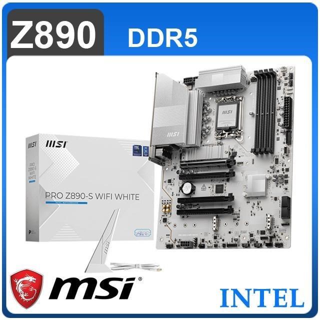 MSI 微星 PRO Z890-S WIFI WHITE D5 LGA1851主機板(ATX/3+1年保)