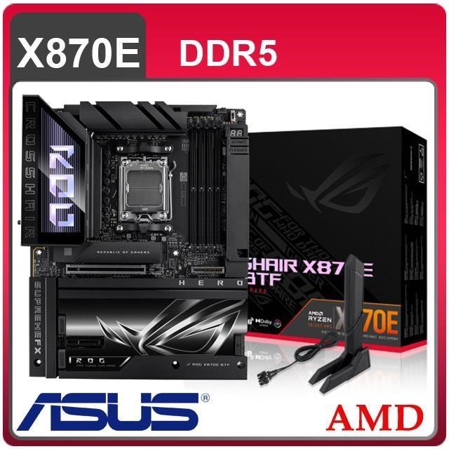 ASUS 華碩 ROG CROSSHAIR X870E HERO BTF背插式 AM5主機板(ATX/3+2年保)