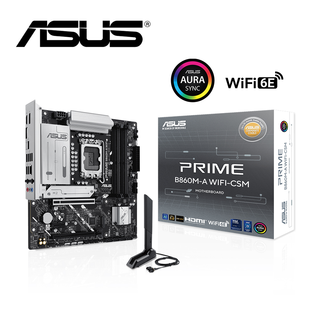 ASUS ROG 華碩PRIME B860M-A-CSM 主機板+威剛DDR5 5600 16G 記憶體