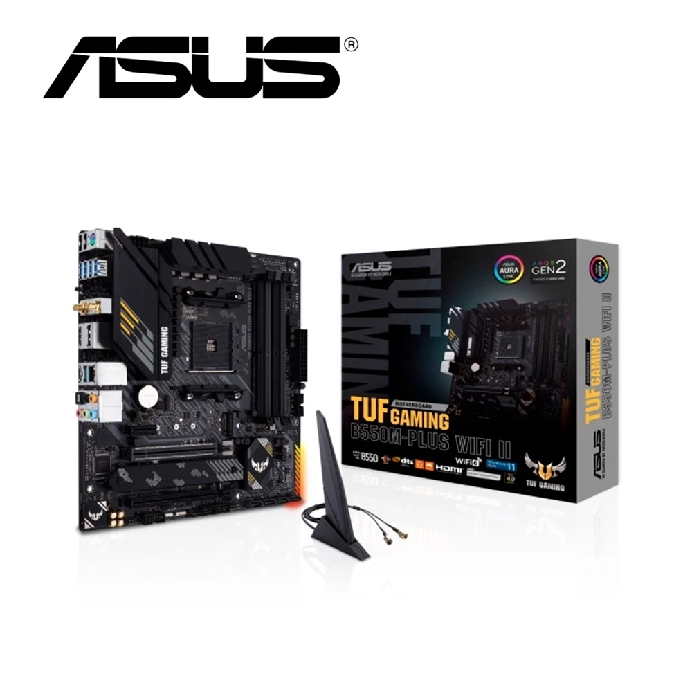 ASUS 華碩 TUF GAMING B550M-PLUS WIFI II 主機板+AMD R7 5800XT MPK 裸裝含風扇 8核/16緒
