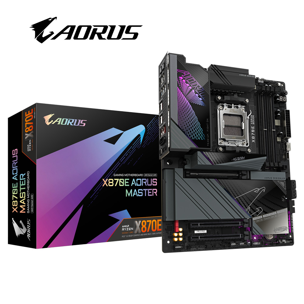 GIGABYTE 技嘉 X870E AORUS MASTER 主機板+美光 Pro D5 16G*2/6400 黑色散熱片記憶體