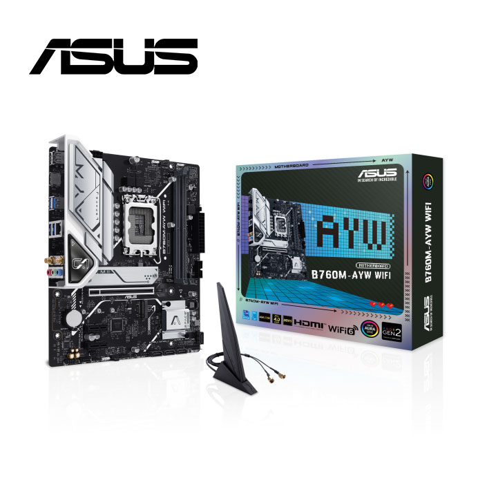 【主機板+螢幕】 華碩 B760M-AYW WIFI 主機板 + ZenScreen MB169CK 可攜式螢幕