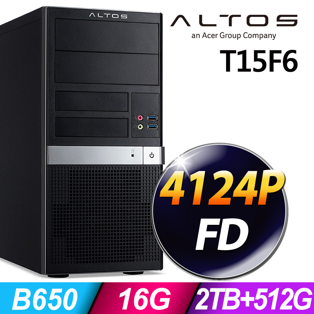 ACER 宏碁 Altos T15F6系列-AMD 4124P處理器-16G記憶體/512G SSD+1TBx2 HDD/FD伺服器