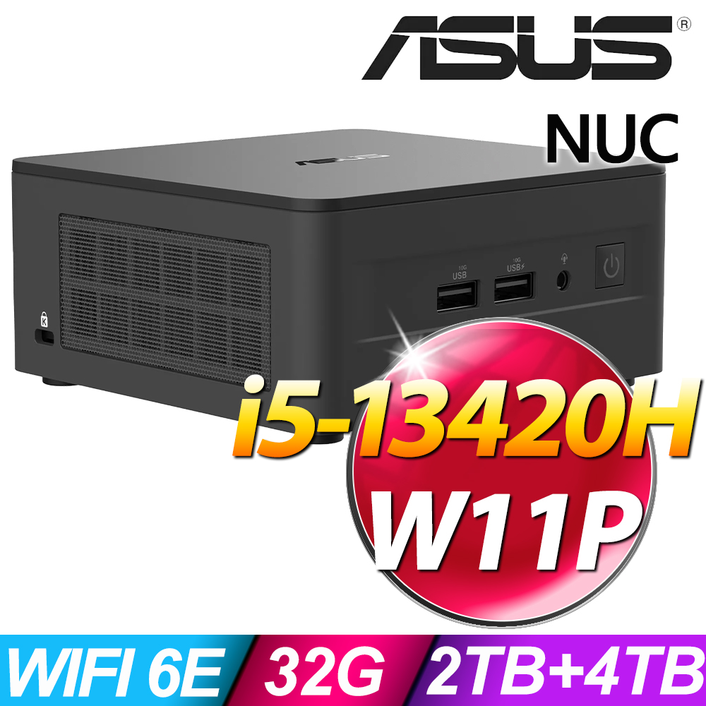 ASUS 華碩 NUC系列-i5 處理器-32G記憶體 / 2TB HDD+4TB SSD / Windows 11 專業版電腦