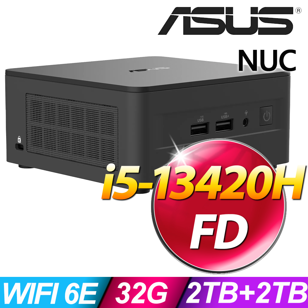 ASUS 華碩 NUC系列-i5 處理器-32G記憶體 / 2TB HDD+2TB SSD / 無作業系統
