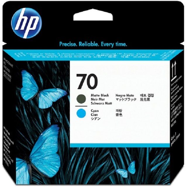 HP 惠普 70 原廠消光黑與青色印字頭 C9404A / NO.70/Designjet Z2100/Z3100/Z3200/Z5200/Z3100PS 繪圖機