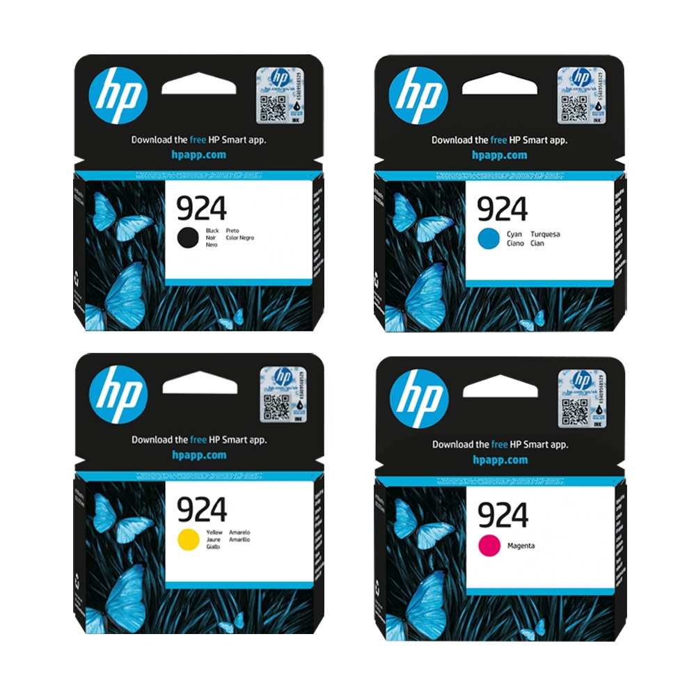 HP 惠普 924 4K0U6NA 黑+ 4K0U3NA 藍+ 4K0U4NA 紅+ 4K0U5NA 黃 原廠墨水匣 適用HP OJ 8130