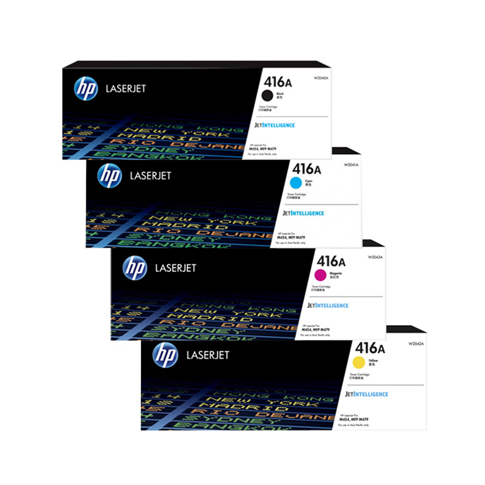 HP 惠普 【優惠四色組】  416A W2040A黑/W2041A藍/W2042A黃/W2043A紅 原廠碳粉匣 適用M479fdn/M479fnw/M479fdw/M454dw/M454dn