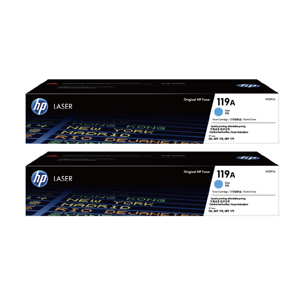 HP 惠普 【2入組】W2091A/119A 藍色 原廠碳粉匣 適用 Color LaserJet 150a/150nw/178nw