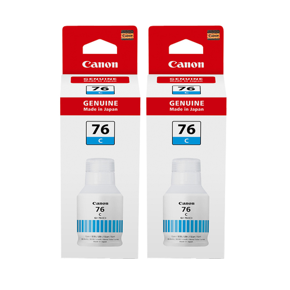 Canon 佳能 《正原廠盒裝2入優惠組》 GI-76C 原廠連供藍色墨水 (防水) 適用機型GX5070/GX6070/GX7070