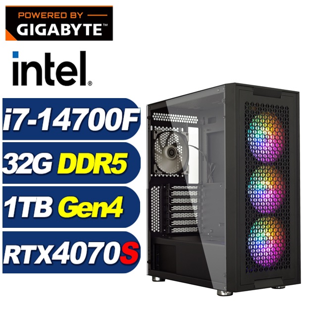 GIGABYTE 技嘉 (DIY)圓舞曲GL13C(i7-14700F/B760/32G/1TB M.2/RTX 4070 SUPER)