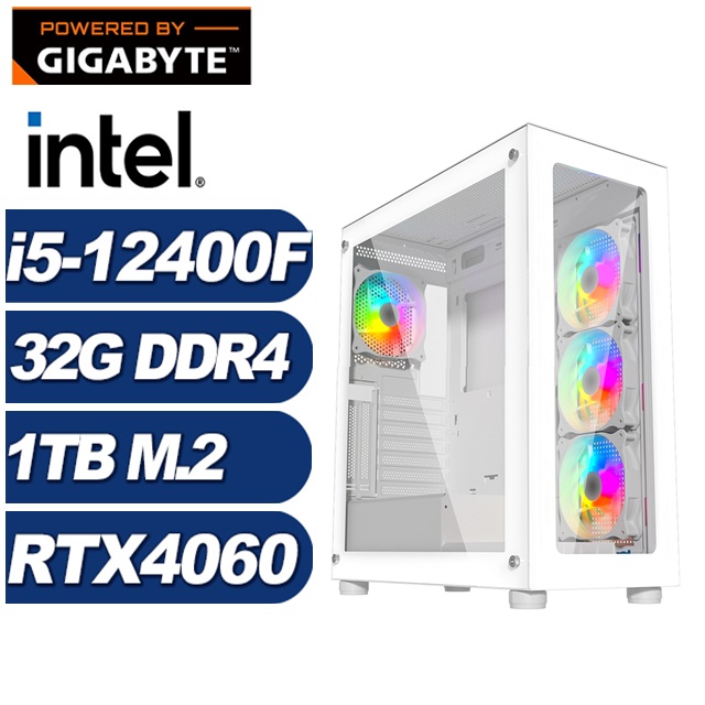 GIGABYTE 技嘉 (DIY)加農炮K17C(i5-12400F/H610/32G/1TB M.2/RTX 4060)