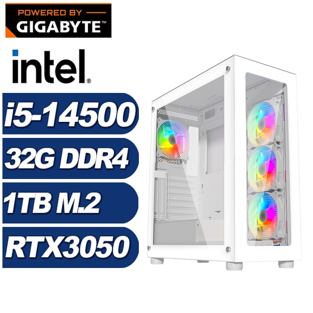 GIGABYTE 技嘉 (DIY)偃月刀J37C(i5-14500/H610/32G/1TB M.2/RTX 3050)