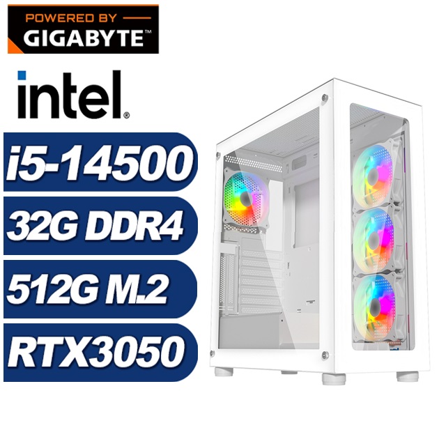 GIGABYTE 技嘉 (DIY)偃月刀J36B(i5-14500/H610/32G/512G M.2/RTX 3050)