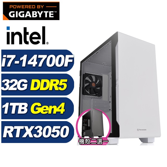 GIGABYTE 技嘉 (DIY)駿鷹GJBBC(i7-14700F/B760/32G/1TB M.2/RTX 3050)