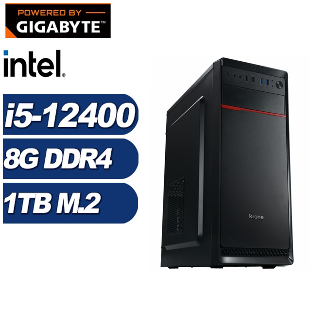 GIGABYTE 技嘉 (DIY)BHCP6299F(i5-12400/H610/8G/1TB M.2)