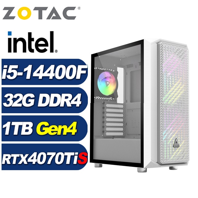 ZOTAC (DIY)武仙座ZL96C(i5-14400F/華碩B760/32G/1TB M.2/RTX 4070 TI SUPER)