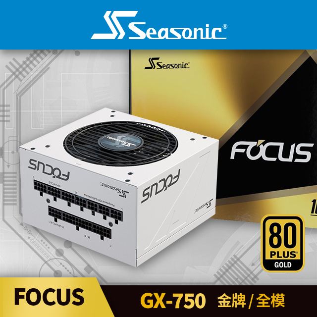 海韻 Seasonic FOCUS GX 750 金牌/全模 電源供應器 (白色)