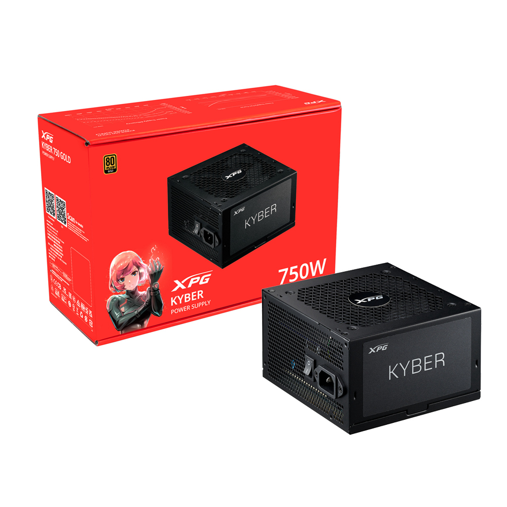 XPG KYBER 750W 電源ユニット 80 PLUS GOLD PC電源 XPG KYBER 750W ブラック KYBER750G-BKCJP [750W /ATX