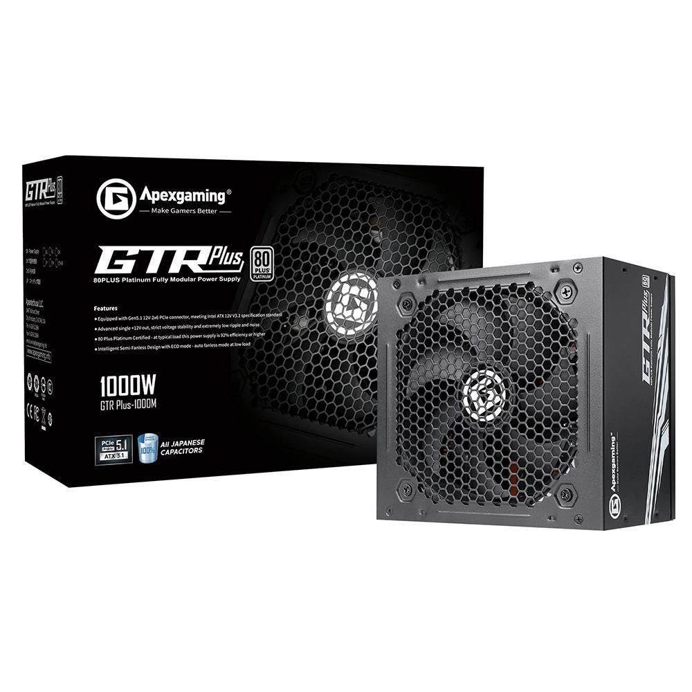 Apexgaming 美商艾湃 GTR1000M 白金牌/ATX3.1/PCIE5.1黑色 電源供應器 電源