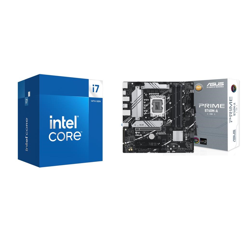 Intel 英特爾〈鈔省價〉i7-14700+華碩PRIME B760M-A-CSM D5 M-ATX主機