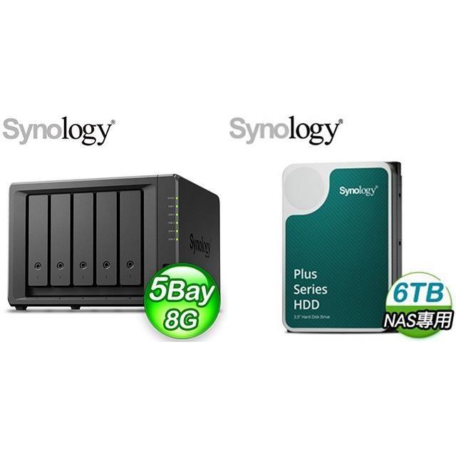 Synology 群暉 〈鈔省價〉DS1525+ 5Bay NAS+HAT3300 PLUS 6TB NAS硬碟(X2)