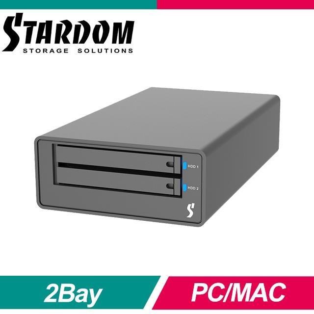 STARDOM 【南紡購物中心】 SOHORAID MR2-B31-B USB3.1 Gen2 Type-C 2bay 硬碟外接盒《黑》