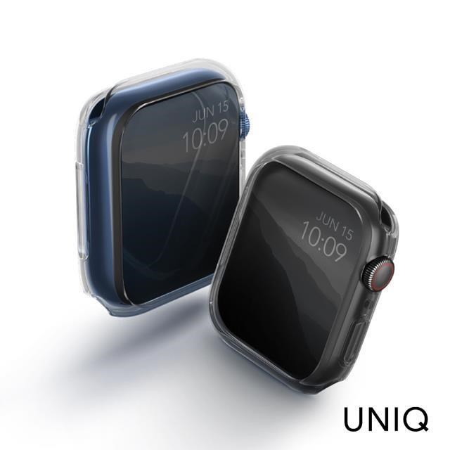 UNIQ 【南紡購物中心】 Glase Apple Watch 7 45mm輕薄透明防撞保護框2入 透明+透黑