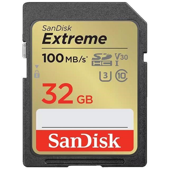 SanDisk 晟碟 32GB 32G SDHC【100MB/s Extreme】SD 4K U3 A2 V30 相機 記憶卡