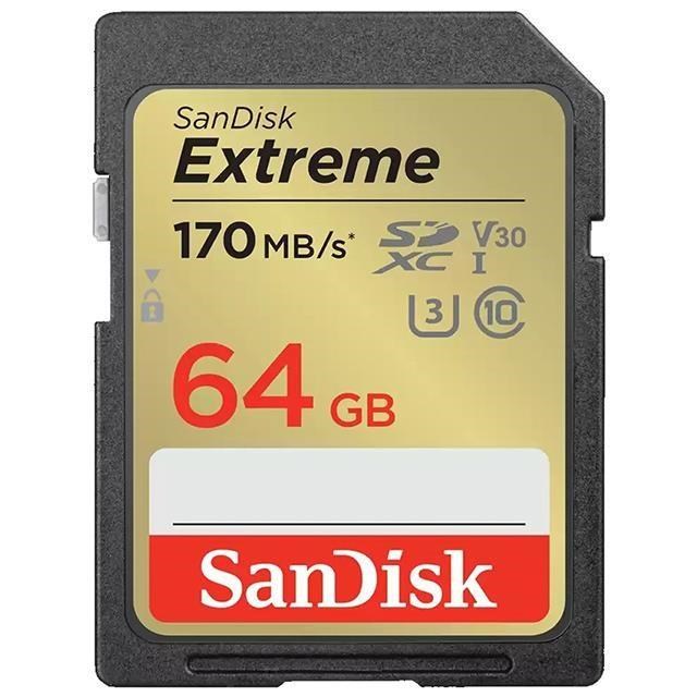 SanDisk 晟碟 64GB 64G SDXC【170MB/s Extreme】SD 4K U3 A2 V30 相機記憶卡