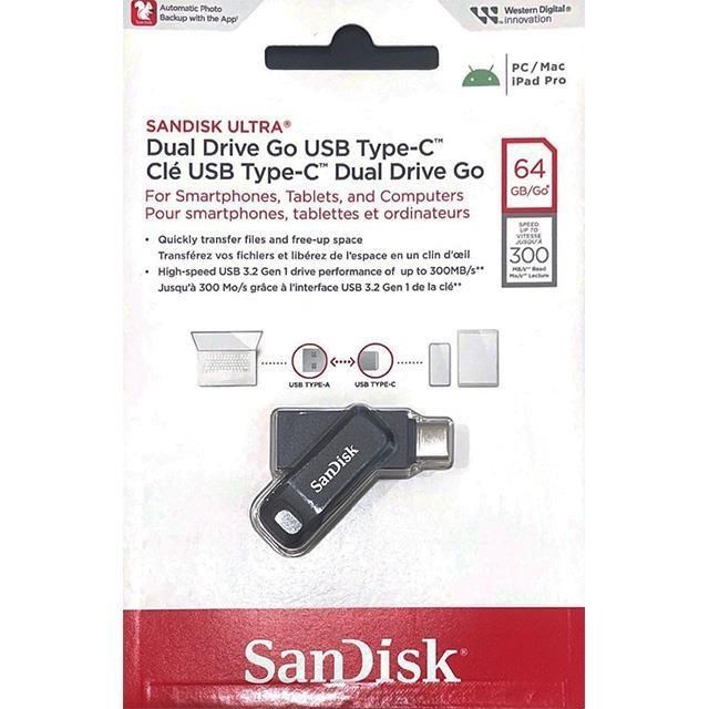 SanDisk 晟碟 64GB 64G ULTRA GO TYPE-C SDDDC3-064G 雙用隨身碟