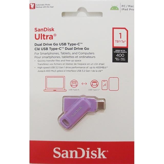 SanDisk 晟碟 1TB 1T 湛紫 Ultra GO TYPE-C SDDDC3 OTG USB 3.2 雙用隨身碟