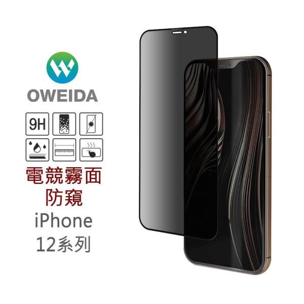 Oweida 歐威達 【南紡購物中心】 iPhone 12 mini (5.4吋) 電競霧面防窺 滿版鋼化玻璃貼 保護貼