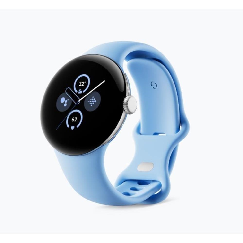 Google Pixel Watch 2 LTE版 智慧手錶 金屬銀鋁製錶殼+海灣藍運動錶帶