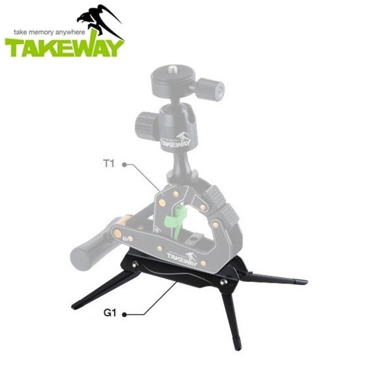 TAKEWAY 台灣製mini小腳架G1(T1鉗式腳架的配件)低角度迷你腳架桌上型四腳獸