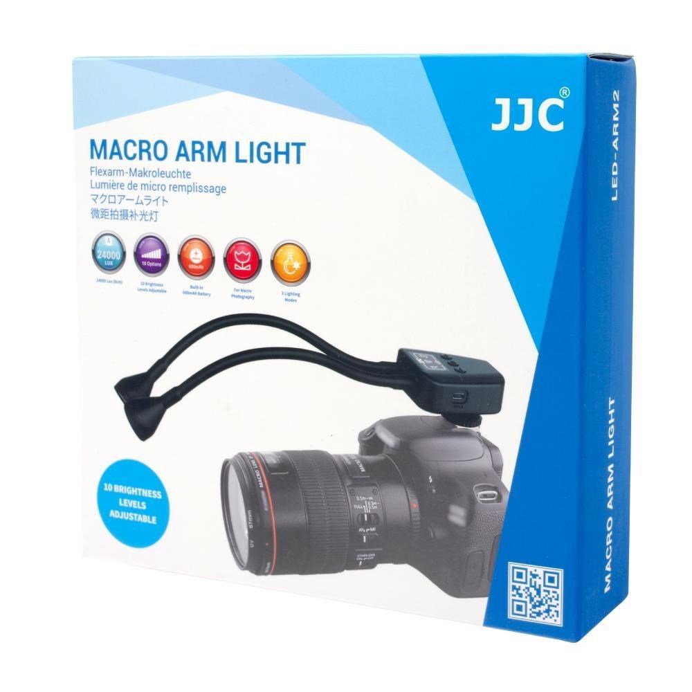 JJC USB充電近攝微距攝影長26cm蛇頸2燈補光燈LED-ARM2附冷靴座MACRO拍攝燈