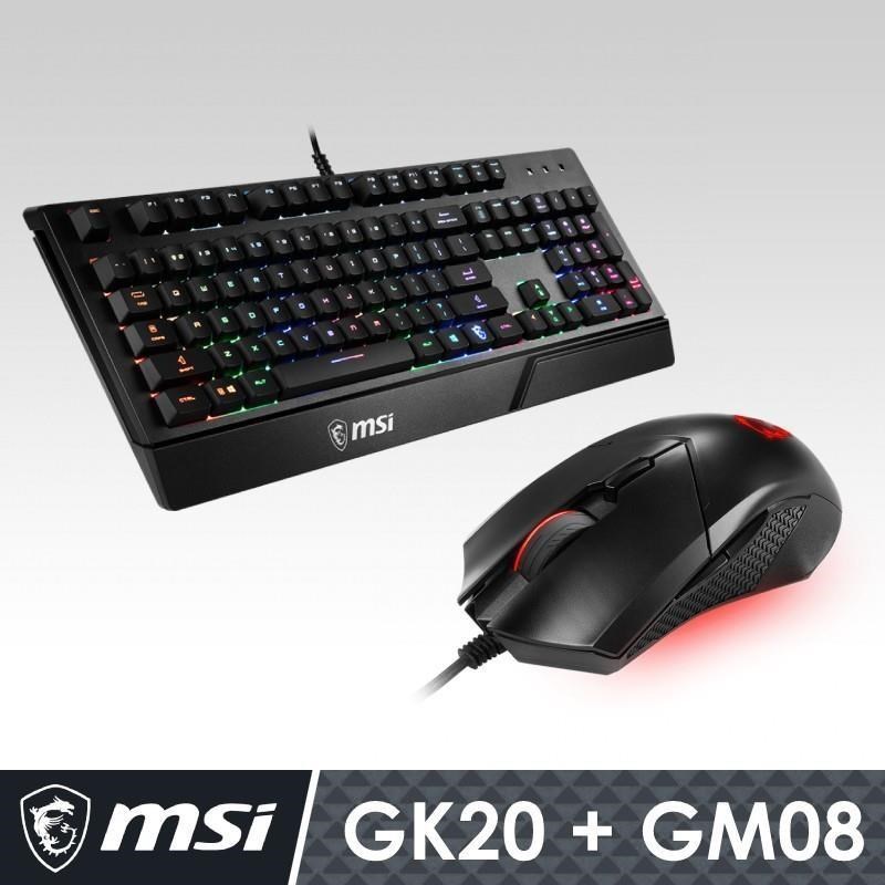 MSI 微星 Vigor GK20 電競鍵盤+GM08 電競滑鼠 組合包