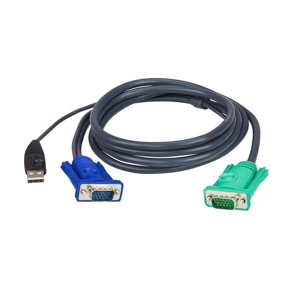 ATEN 宏正 2L-5205U 5公尺 USB 介面切換器連接線附三合一SPHD連接頭