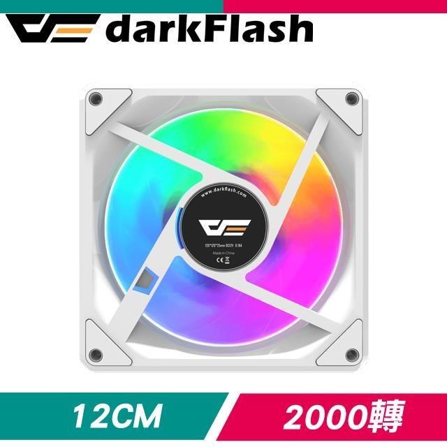 darkFlash 大飛 Gauss G24 ARGB 2000轉 PWM Hydro軸承 磁軌風扇《白》